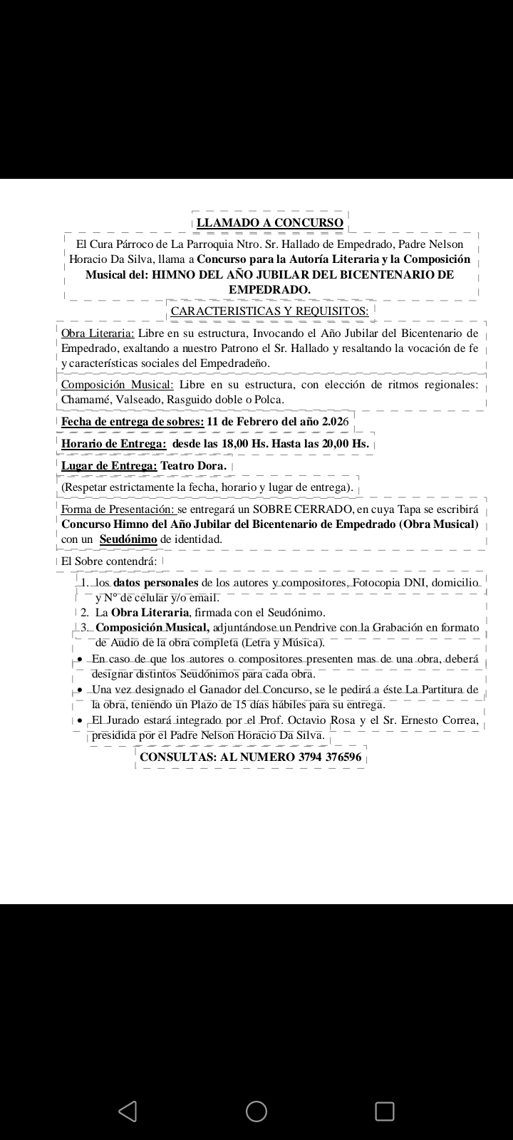 Info Local Llamado a concurso de composición musical por el Bicentenario 🎵🎶🎉🎊